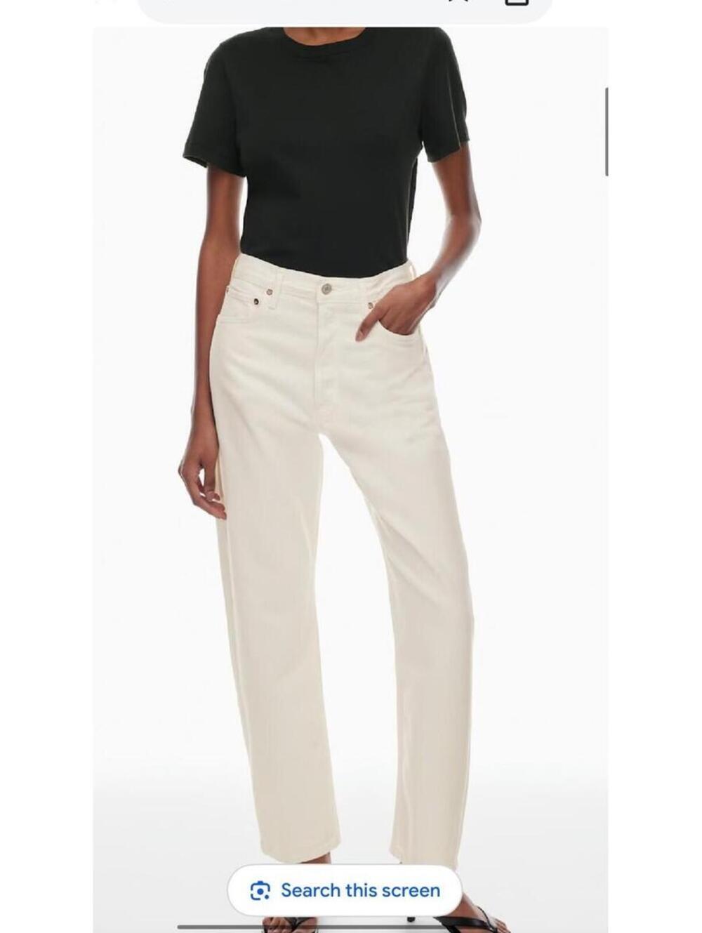 Agolde Women’s 90s Straight Leg Button Fly Jeans Fortune Cookie Cream Ivory 26